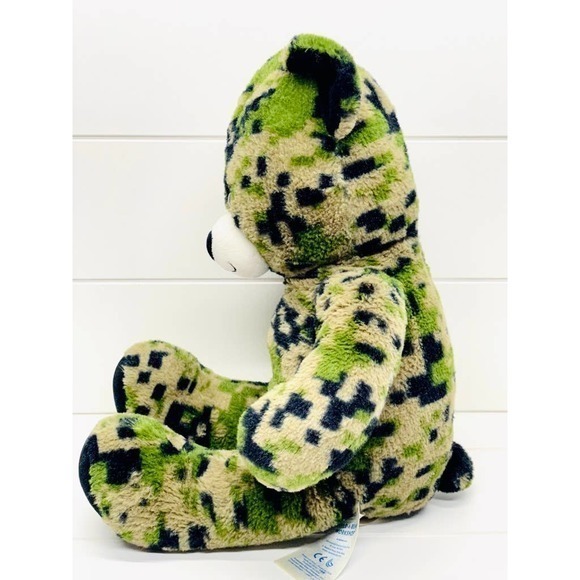 Build A Bear Black Green Brown Digital Camo Camoflauge Plush Teddy Bear 18" - Picture 4 of 6